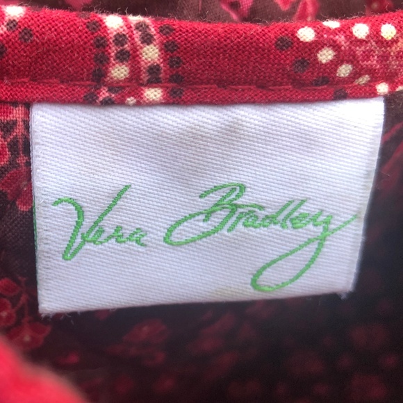 VERA BRADLEY Top Handle Satchel Red Black White Paisley - Picture 2 of 4